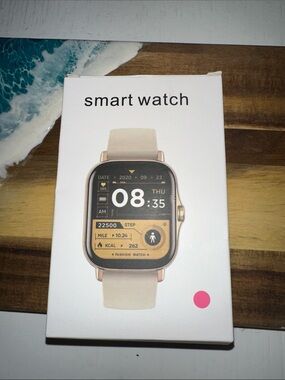 Beige Smartwatch with Fitness Tracker - Unbranded